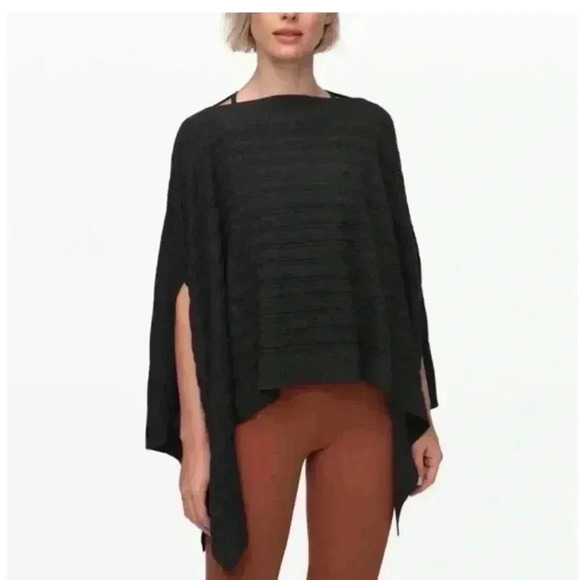 Lululemon Charcoal Forward Flow Knit Poncho Cotton Modal Blend Size: OS - Picture 1 of 9